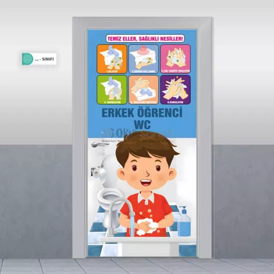 WC Kapı Giydirme Folyo Kaplama | Erkek Öğrenci