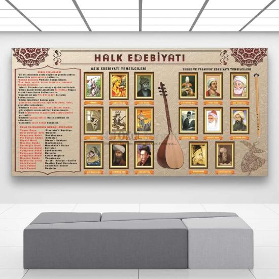 Halk Edebiyatı Edebiyat Dersi Okul Posteri 