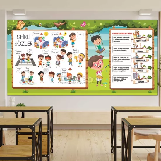 İlkokul Değerler Eğitimi Posteri | Sihirli Sözler