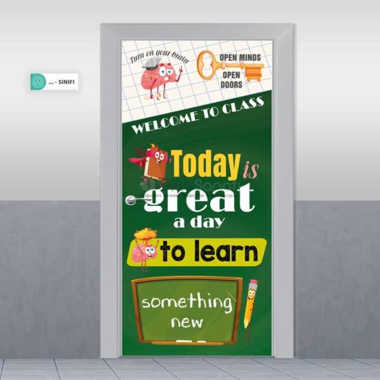 İngilizce Sınıfı Okul Kapı Giydirmesi - ’’Open Minds Open Doors’’
