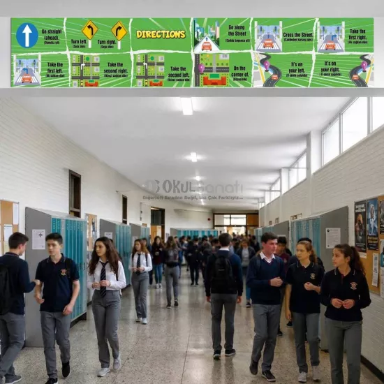 İngilizce Okul Kiriş Yazısı | Directions