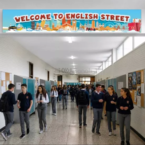 İngilizce Okul Kiriş Yazısı | Welcome to English Street