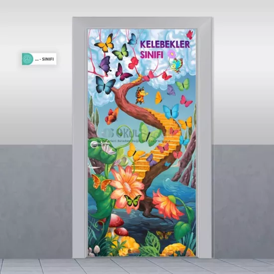 İlkokul & Anasınıfı Kapı Giydirme | Kelebekler Sınıfı