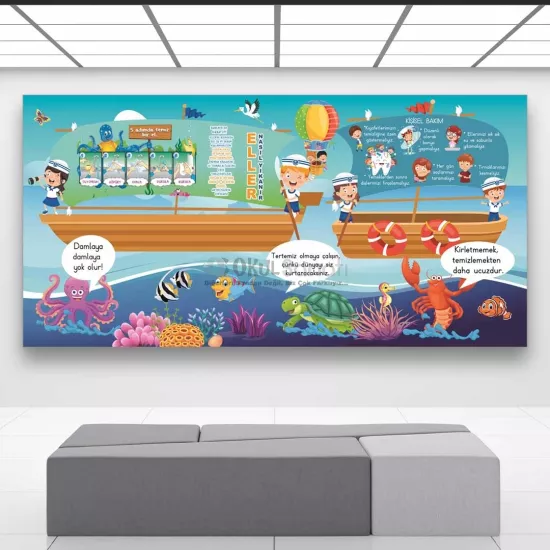  İlkokul Okul Posteri | Kişisel Temizlik Kuralları