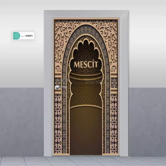 Mescit Okul Kapı Giydirme | Mihrap Desenli