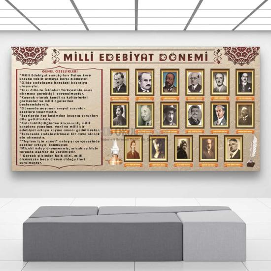 Milli Edebiyat Dönemi Edebiyat Dersi Okul Posteri 