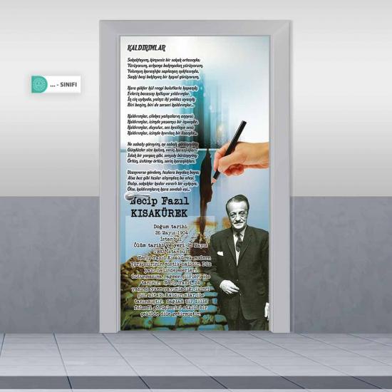 Necip Fazıl Kısakürek Kapı Giydirme, Türkçe Kapı Giydirme, Edebiyat Kapı Giydirme, Ortaokul Kapı Giydirme, Lise Kapı Giydirme, İmam Hatip Kapı Giydirme, Şairler ve Yazarlar Kapı Giydirme, Kapı Kaplama