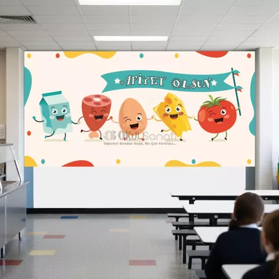 Okul Yemekhane Posteri | Sağlıklı Besinler