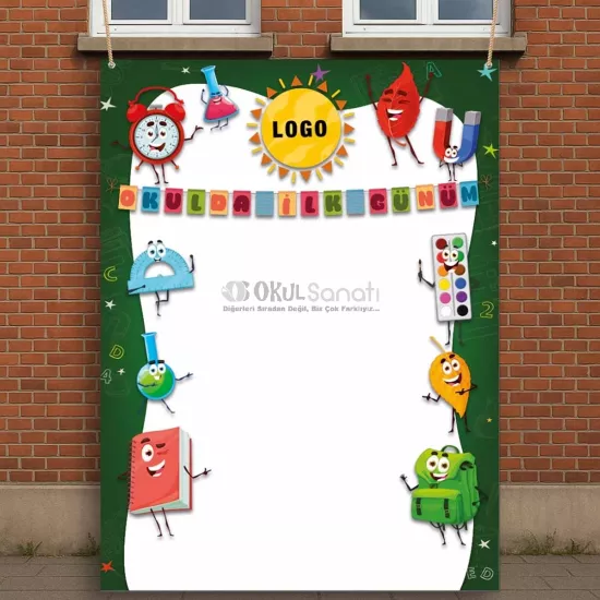 Okulda İlk Günüm Hatıra Fotoğraf Brandası | Güneş