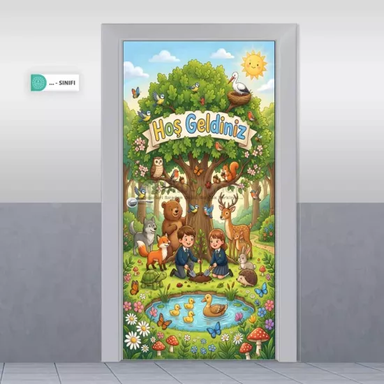 İlkokul, Anasınıfı Kapı Giydirme | Orman Hayvanları