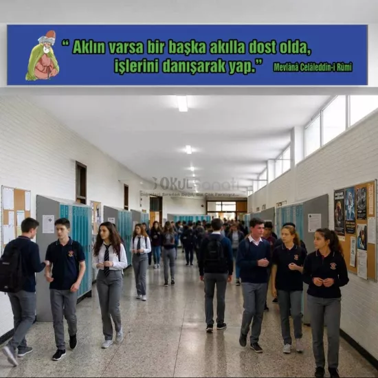 Özlü Sözler Okul Kiriş Yazısı | Mevlana
