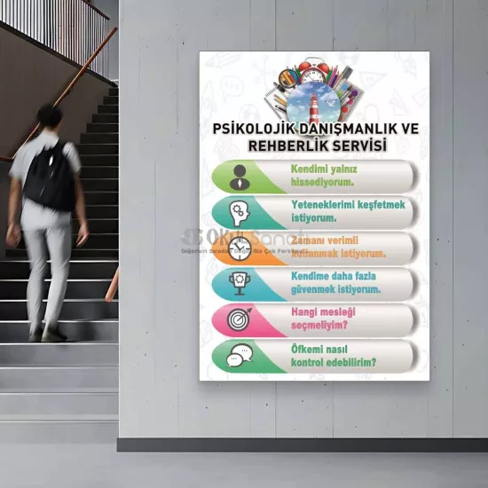 Rehberlik Servisi Okul Posteri | PDR Odası Tanıtım Afişi