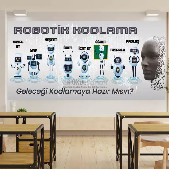 Robotik Kodlama Sınıfı Okul Posteri | Geleceği Kodla