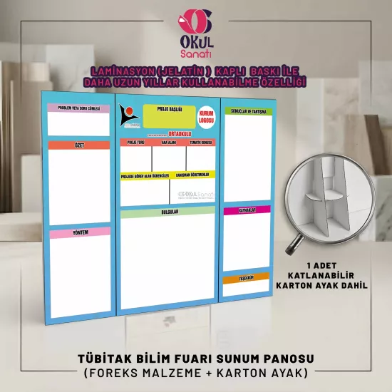 TÜBİTAK 4006 Bilim Fuarı Proje Sunum Panosu | Renkli