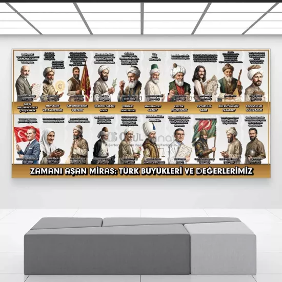 Türk Büyükleri ve Değerlerimiz Okul Posteri