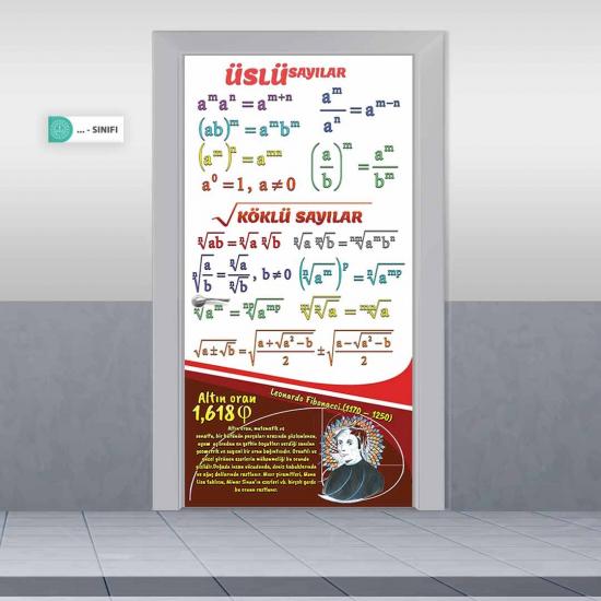 Üslü Sayılar Kapı Giydirme, Köklü Sayılar Kapı Giydirme, Matematikçiler Kapı Giydirme, Matematik Dersi Kapıları, Ders Kapı Giydirme, Ortaokul Kapı Giydirme, Lise Matematik Kapı Giydirme, Ünlü Matemati