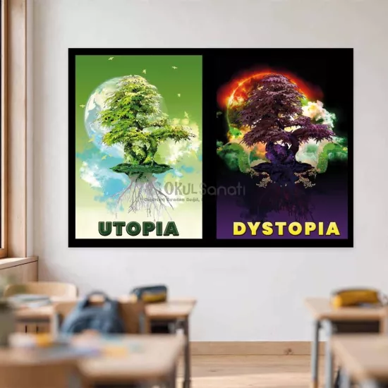 Felsefe Okul Posteri | Ütopya ve Distopya