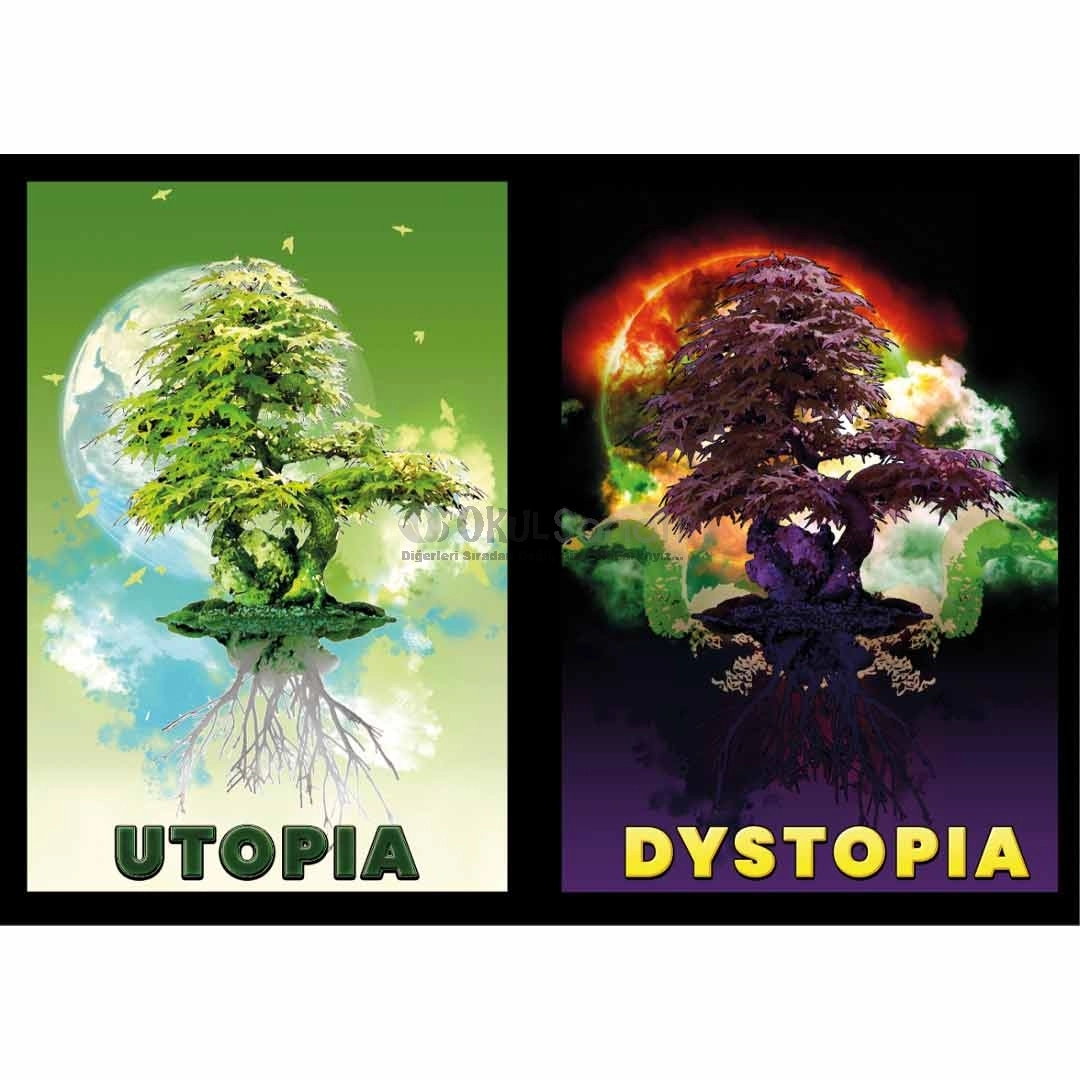 Ütopya ve Distopya Felsefe Okul Posteri 