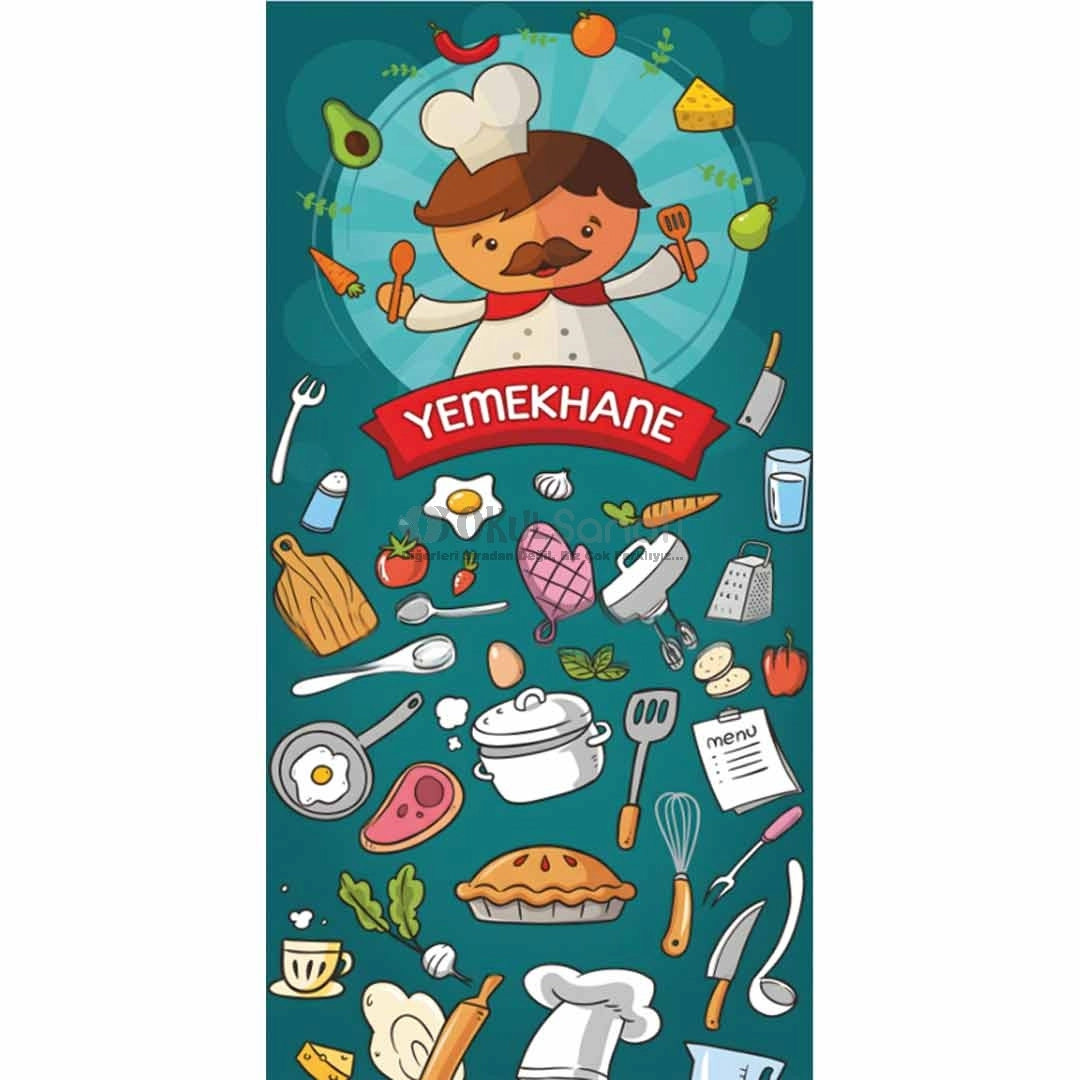 Yemekhane Okul Kapı Giydirme - Sevimli Aşçı