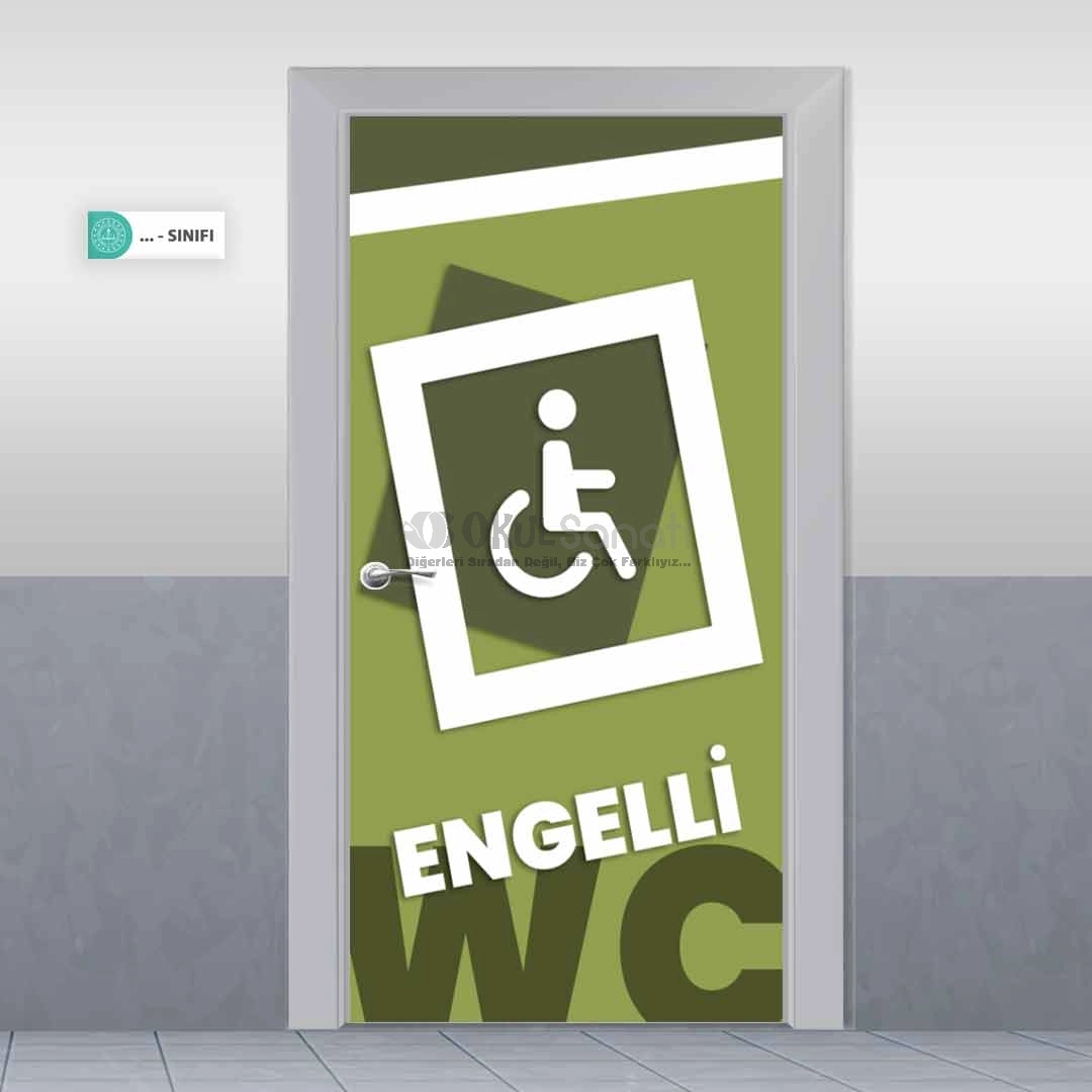 Yeşil Engelli WC Kapı Giydirme